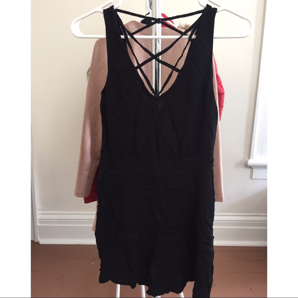Forever 21 Black Strappy A-Line Sleeveless Dress